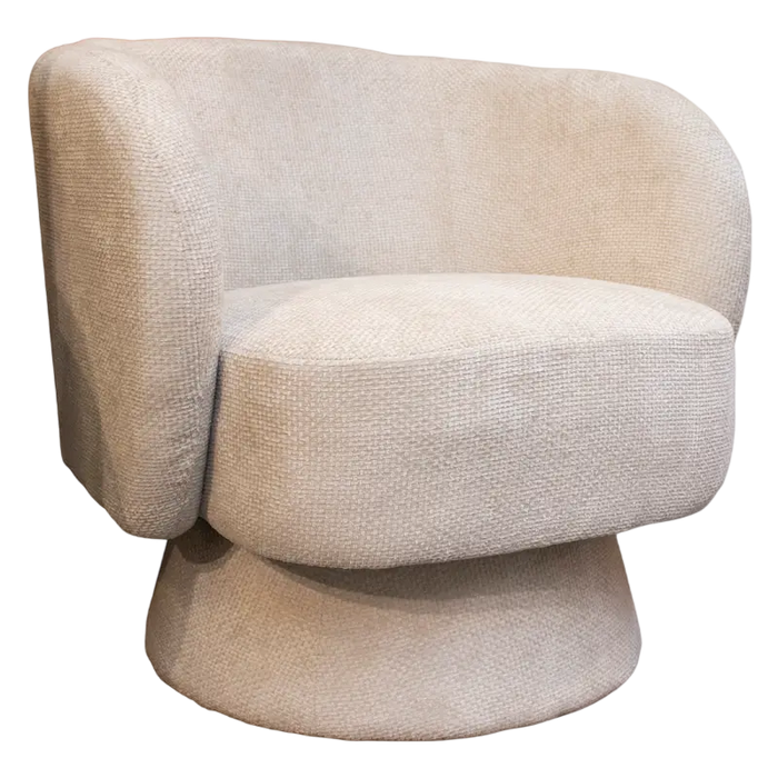 Drehbarer Sessel aus Bouclé – skulpturale Form – 78x81x77 cm – 4 Farben