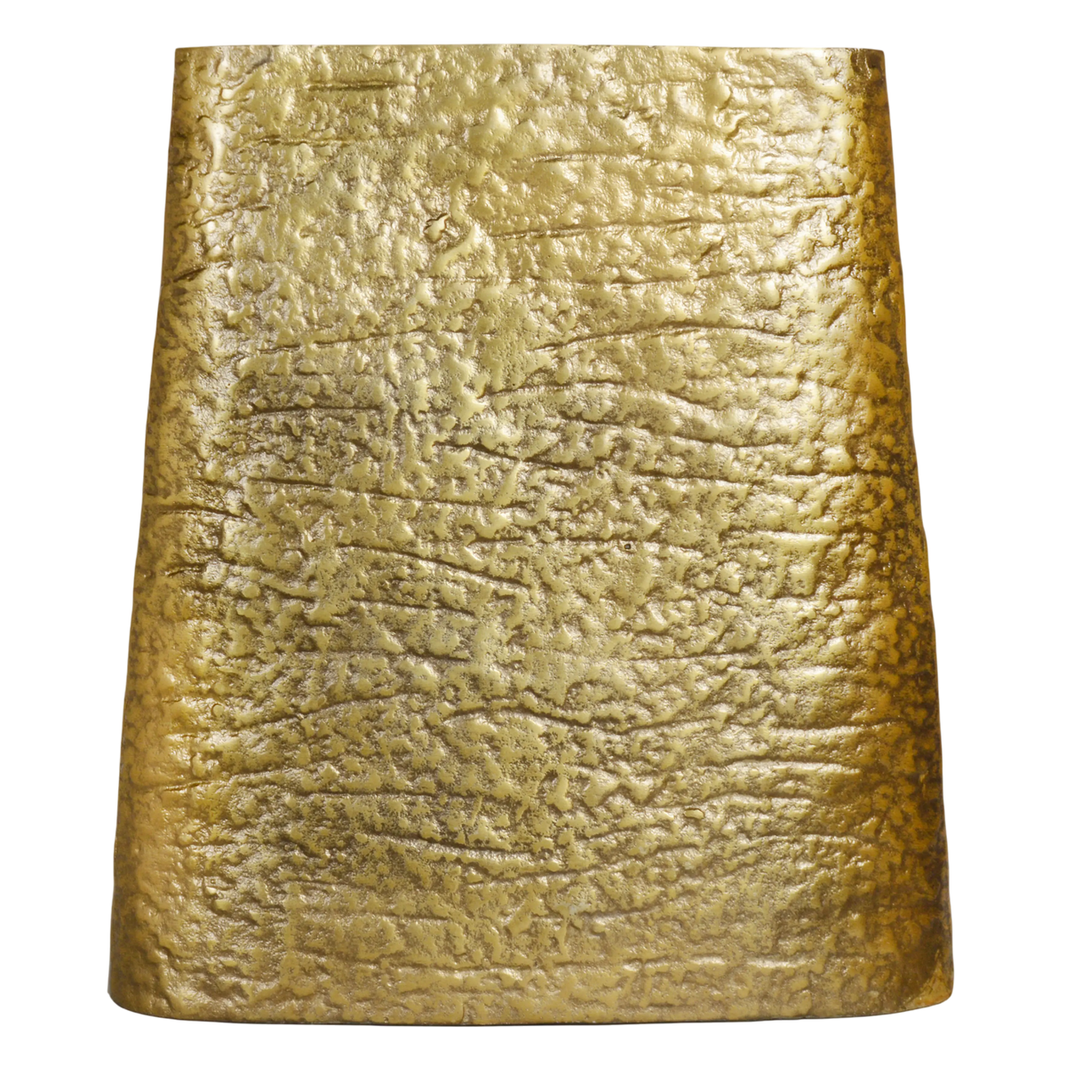 Vase aus Aluminium in Raw/Antikgold – organische Form – 36×9×39 cm – modern