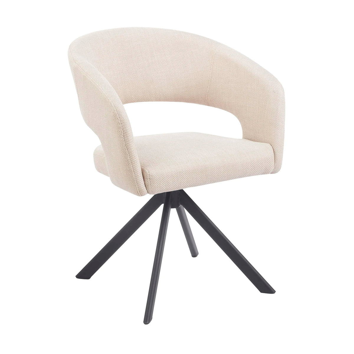 2er-Set Drehbare Esszimmerstühle aus Stoff – Beige oder Grün – B 62 cm – Modernes Design