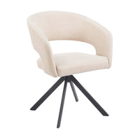 2er-Set Drehbare Esszimmerstühle aus Stoff – Beige oder Grün – B 62 cm – Modernes Design