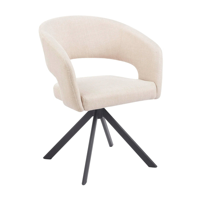 2er-Set Drehbare Esszimmerstühle aus Stoff – Beige oder Grün – B 62 cm – Modernes Design