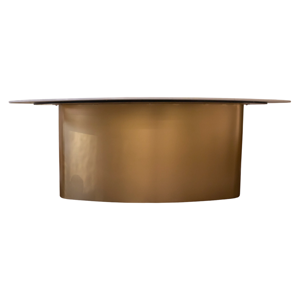 Ovaler Esstisch mit Keramikplatte – Edelstahl gold – 240×120×76 cm – handgefertigt