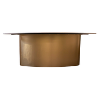Ovaler Esstisch mit Keramikplatte – Edelstahl gold – 240×120×76 cm – handgefertigt