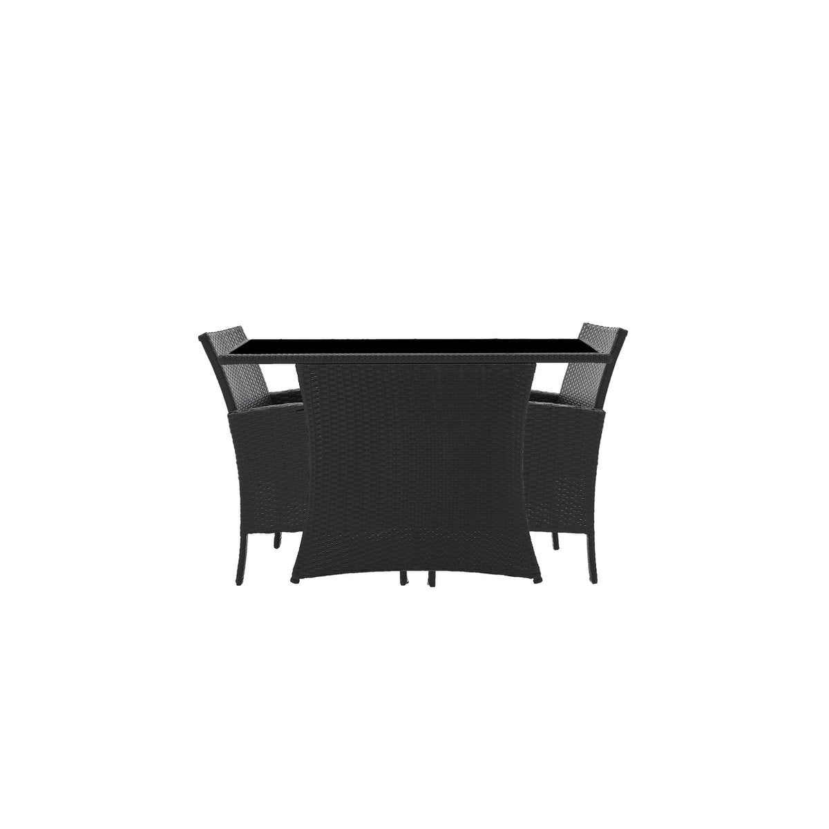 Lounge-Set Riviera Noir – Polyrattan mit Glasplatte, Eleganz für Außenbereiche