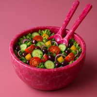 Salatschale aus Kunstharz in Rosa – rund – Ø 29 cm – modernes Design