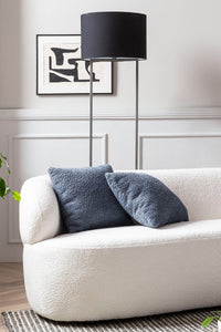 3-Sitzer Nierensofa aus Bouclé-Stoff – abgerundete Form – B 220 cm – modern weiß