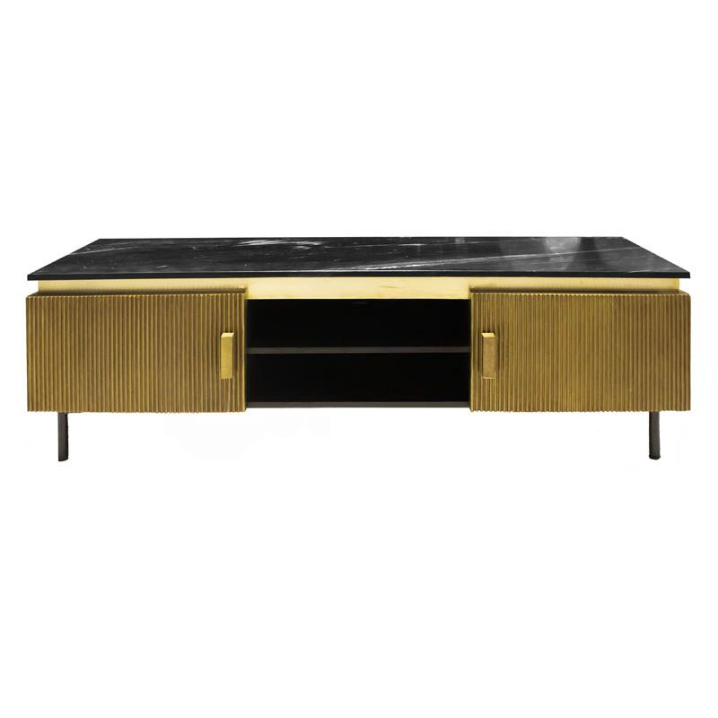 TV Cabinet Venice – Eleganz aus Mango-Holz mit edlem Stein-Top