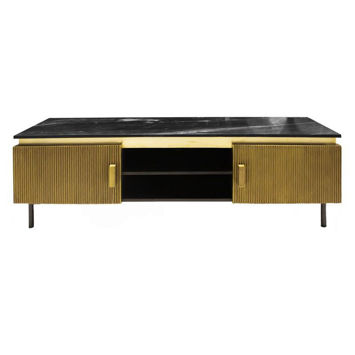 TV Cabinet Venice – Eleganz aus Mango-Holz mit edlem Stein-Top