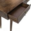 Schreibtisch braun Holz mit Schubladen 110x45x78 cm