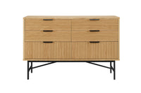 Kommode aus Eiche Echtholzfurnier – 6 Schubladen – 120 × 80 cm – Scandi Style