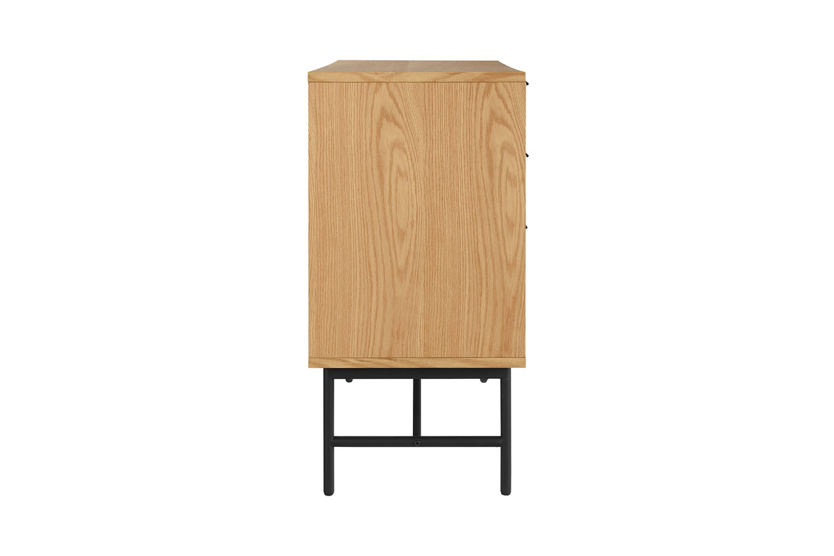 Kommode aus Eiche Echtholzfurnier – 6 Schubladen – 120 × 80 cm – Scandi Style