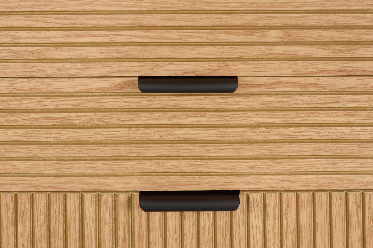 Kommode aus Eiche Echtholzfurnier – 6 Schubladen – 120 × 80 cm – Scandi Style