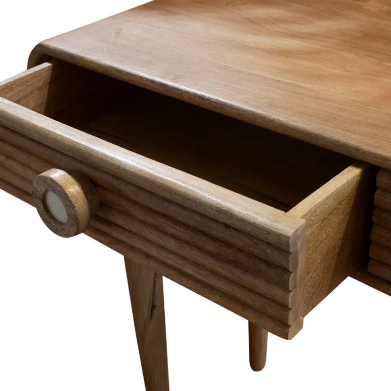 Schreibtisch aus Massivholz mit Schubladen – 106×43×76 cm – natürlicher Look