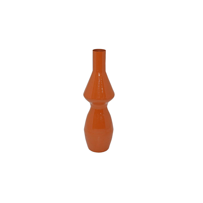 Hohe Vase – Papaya mit glänzender Emaille – 20x20x60 cm – ausdrucksstarkes Design