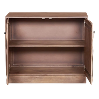 Kommode aus Mangoholz in Dunkelbraun – mit Lamellenfront – 100 × 83 cm – Industrial Style