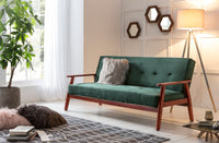 Schlafsofa aus grünem Samt mit Holzgestell – Relaxfunktion – 190×85×81 cm