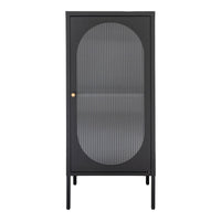 Vitrine Adelaide Noir – Stahl und geriffeltes Glas in modernem Stil