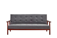 Schlafsofa aus Samt in Dunkelgrau mit Holzgestell – Relaxfunktion – 190×85×81 cm