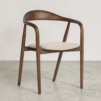 RINA Dining Chair – Holz & Stoff Braun