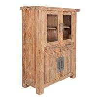 Highboard Heritage Luxe – Recyceltes Teakholz mit Glasakzenten