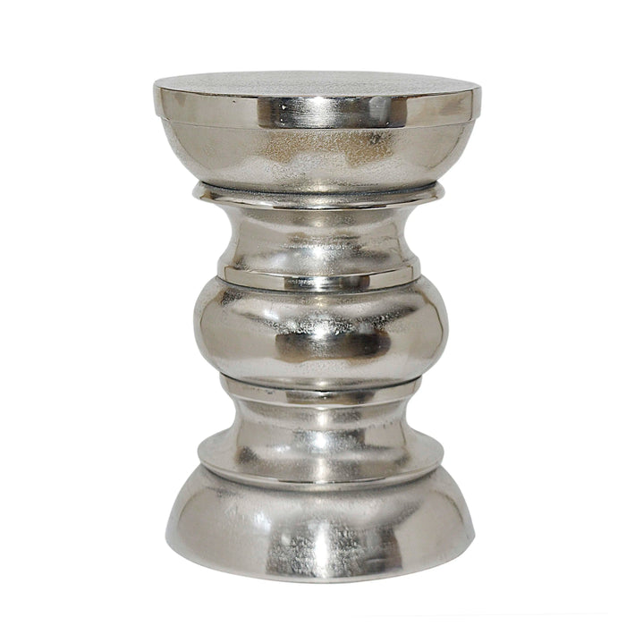 Beistelltisch aus Aluminium in Nickeloptik – silberfarben – 33x33x47 cm – modern