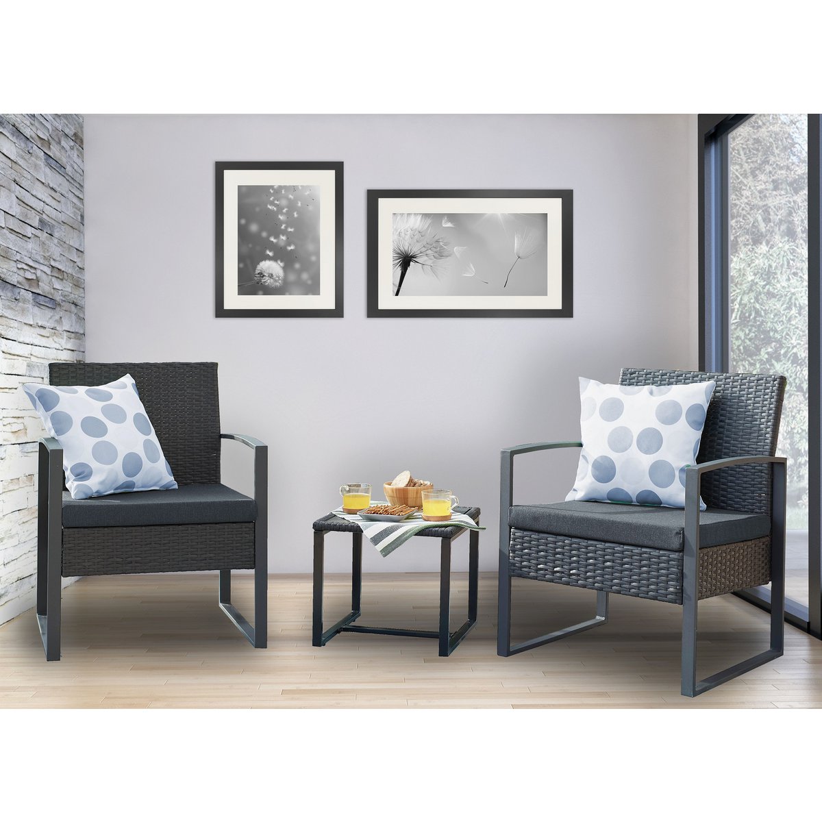 Gartengarnitur Tranquil  – Stilvolles 3-tlg. Rattan-Set für Outdoor