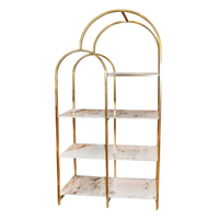 Keramikregal mit goldenen Akzenten – 100×40×200 cm – modernes Design