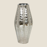 Vase aus Aluminium in Silber – standfest & glänzend – 40x40x78 cm – modern & elegant