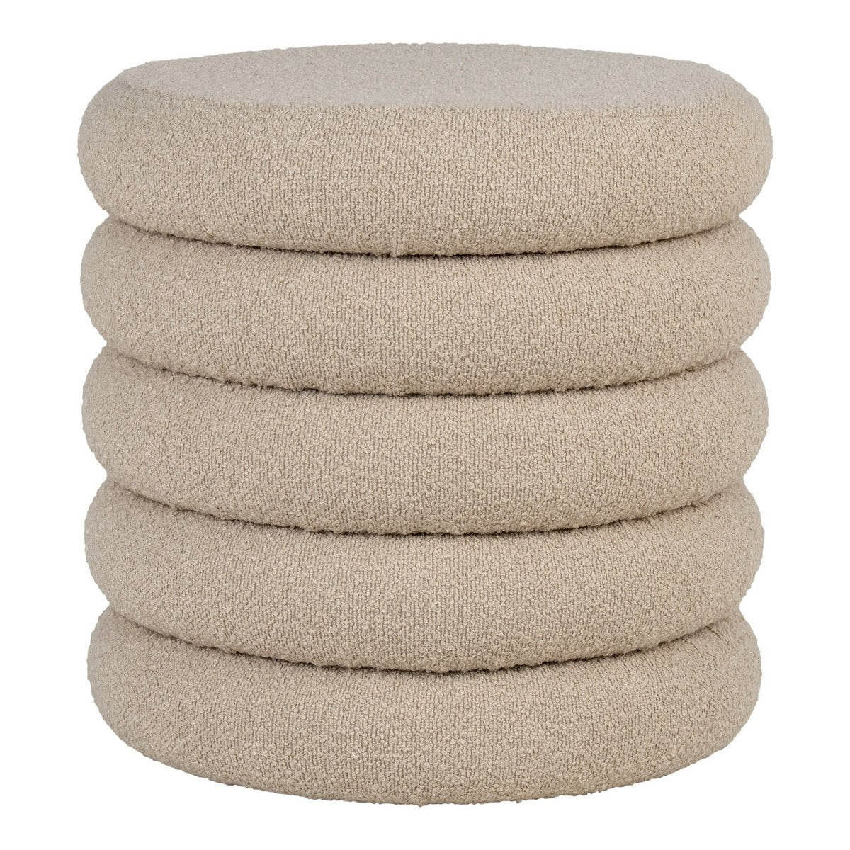 Pouf Brooklyn – Beiger Bouclé Stoff mit Stauraum