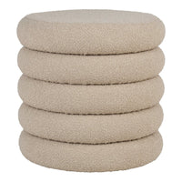 Pouf Brooklyn – Beiger Bouclé Stoff mit Stauraum