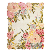 Großer Teppich aus reiner Wolle – florales Multicolor-Design – 245×305 cm – handgetuftet