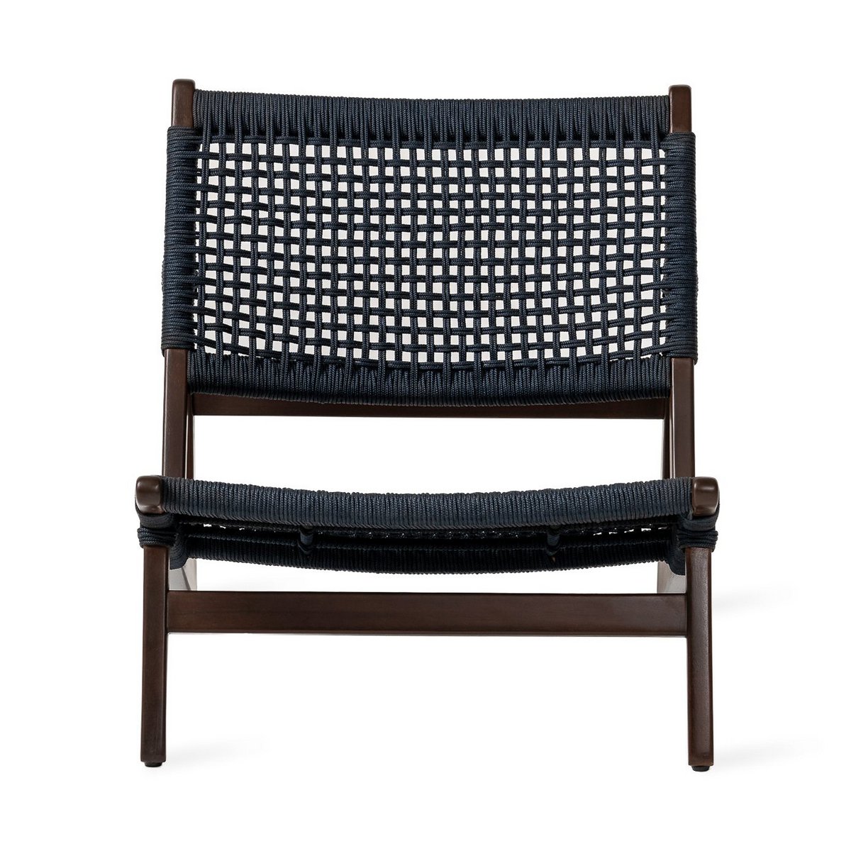 Loungesessel aus Teakholz mit Seilgeflecht – zwei Farbvarianten – 65×86×70 cm – skandinavisches Design