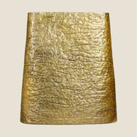 Vase aus Aluminium in Raw/Antikgold – organische Form – 36×9×39 cm – modern