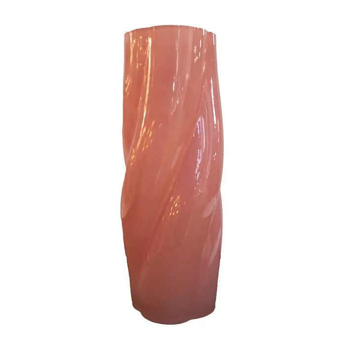 Vase aus Glas in Pink – verdrehte Form handgefertigt – 12x12x30 cm – modern & stilvoll