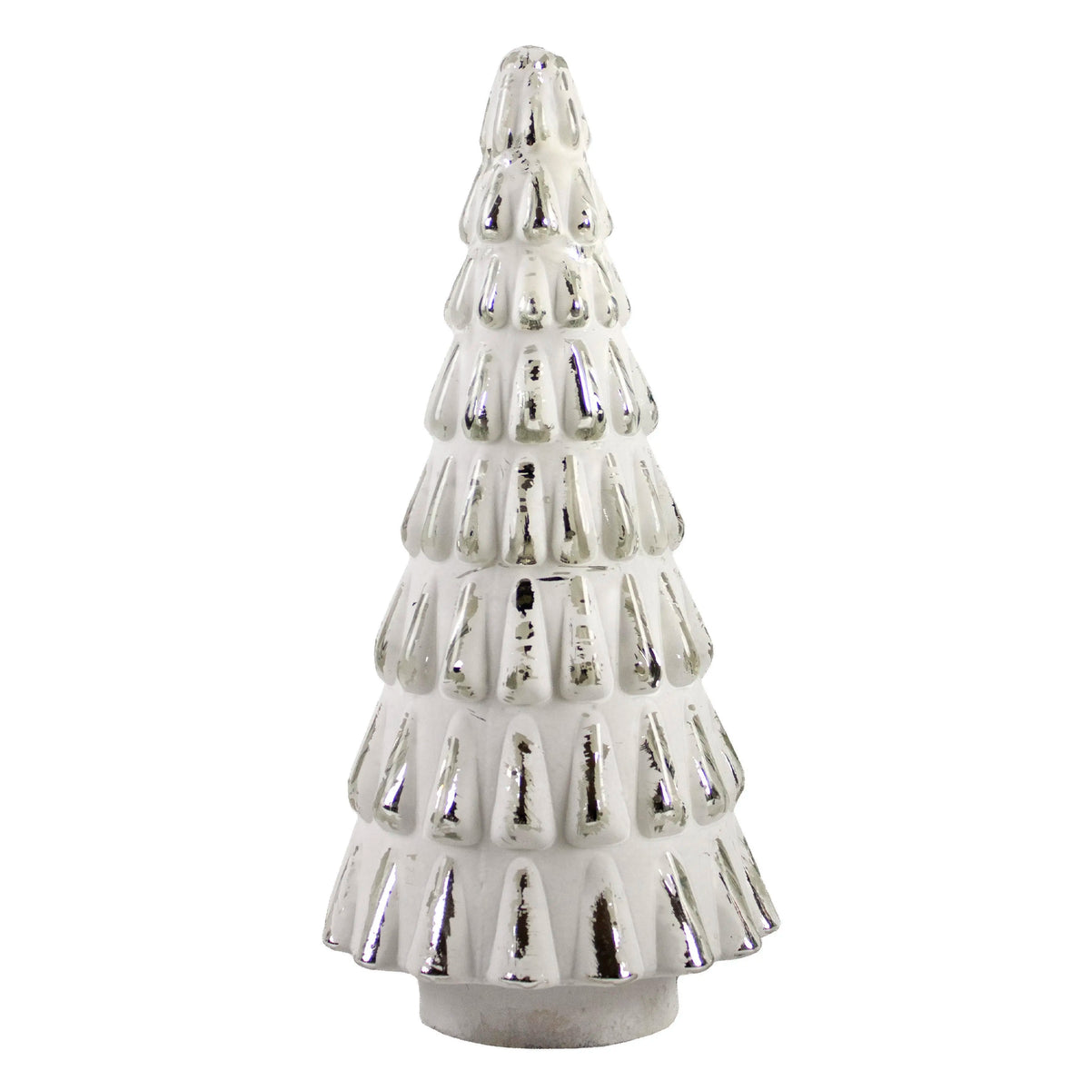 Deko-Weihnachtsbaum NOËL – Weißes Glas mit Struktur – Ø 16 x H 31 cm