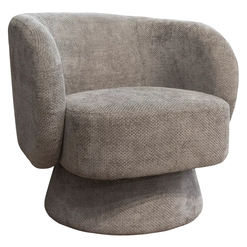 Drehbarer Sessel aus Bouclé – skulpturale Form – 78x81x77 cm – 4 Farben