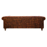 3-Sitzer Chesterfield Sofa aus Echtleder – dark brown – B 216 cm – klassisch & edel