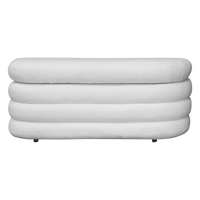 Hocker mit Stauraum – 114x45x44 cm – in Grau Samt & Weiß Bouclé – modern & praktisch
