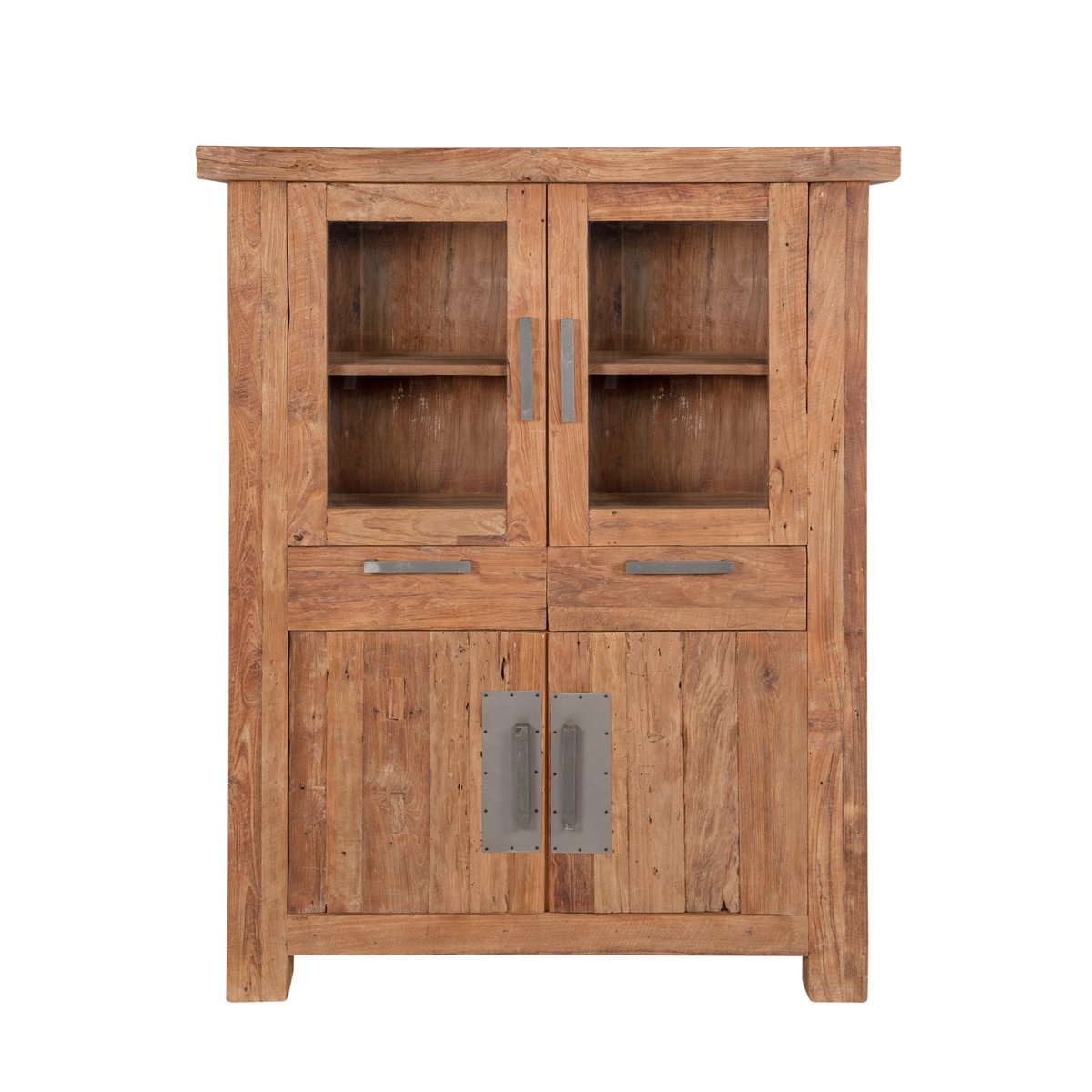 Highboard Heritage Luxe – Recyceltes Teakholz mit Glasakzenten