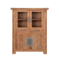 Highboard Heritage Luxe – Recyceltes Teakholz mit Glasakzenten