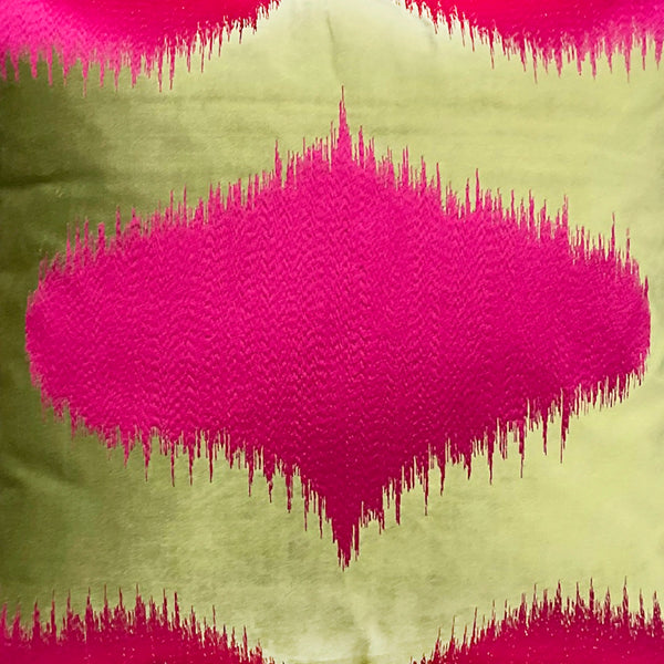 Zierkissen mit Fransen – Samt fuchsia/mint – 50×50 cm – weich & auffällig