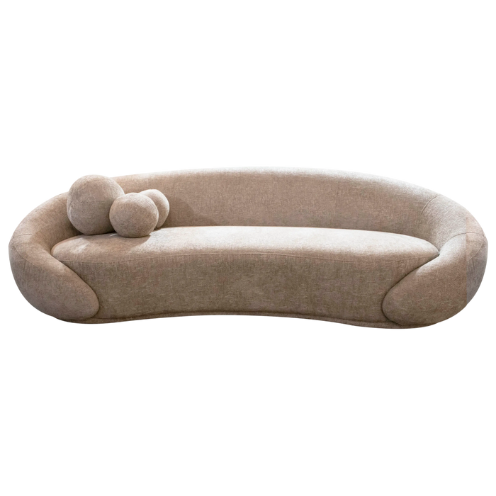 Sofa in Beige aus Stoff – 264x119x75 cm – organische Form – modernes Design