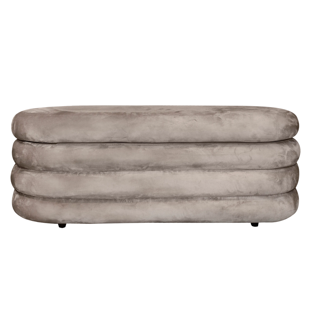 Hocker mit Stauraum aus Samt in Grau – 114x45x44 cm – modern & praktisch