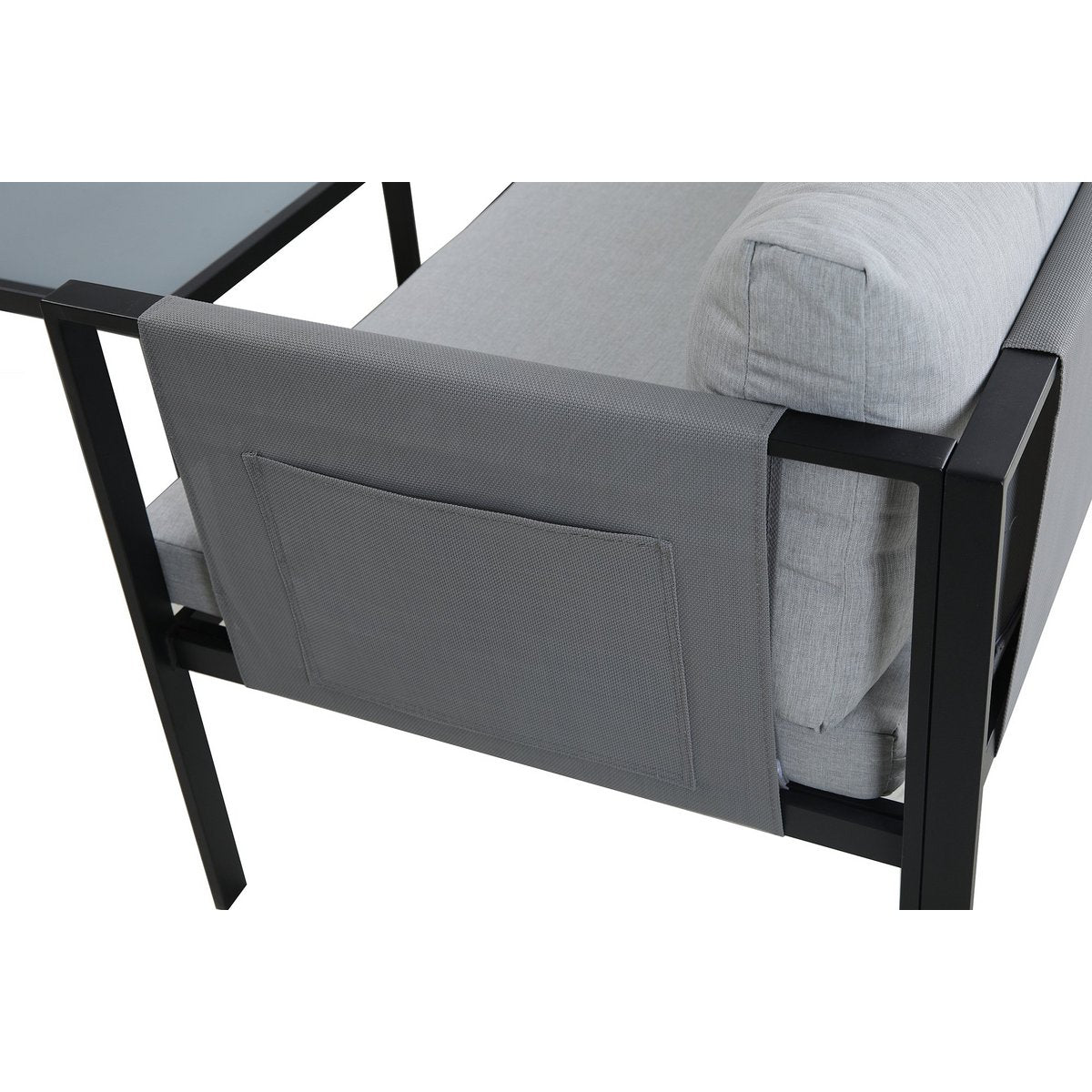 Lounge-Set Urban Comfort – Modernes Ecksofa mit Couchtisch für stilvolle Outdoor-Momente