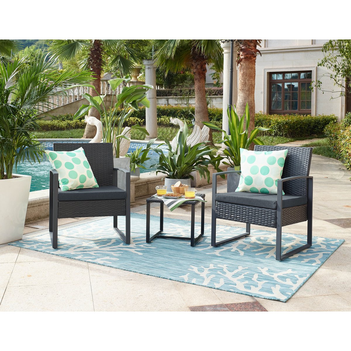 Gartengarnitur Tranquil  – Stilvolles 3-tlg. Rattan-Set für Outdoor