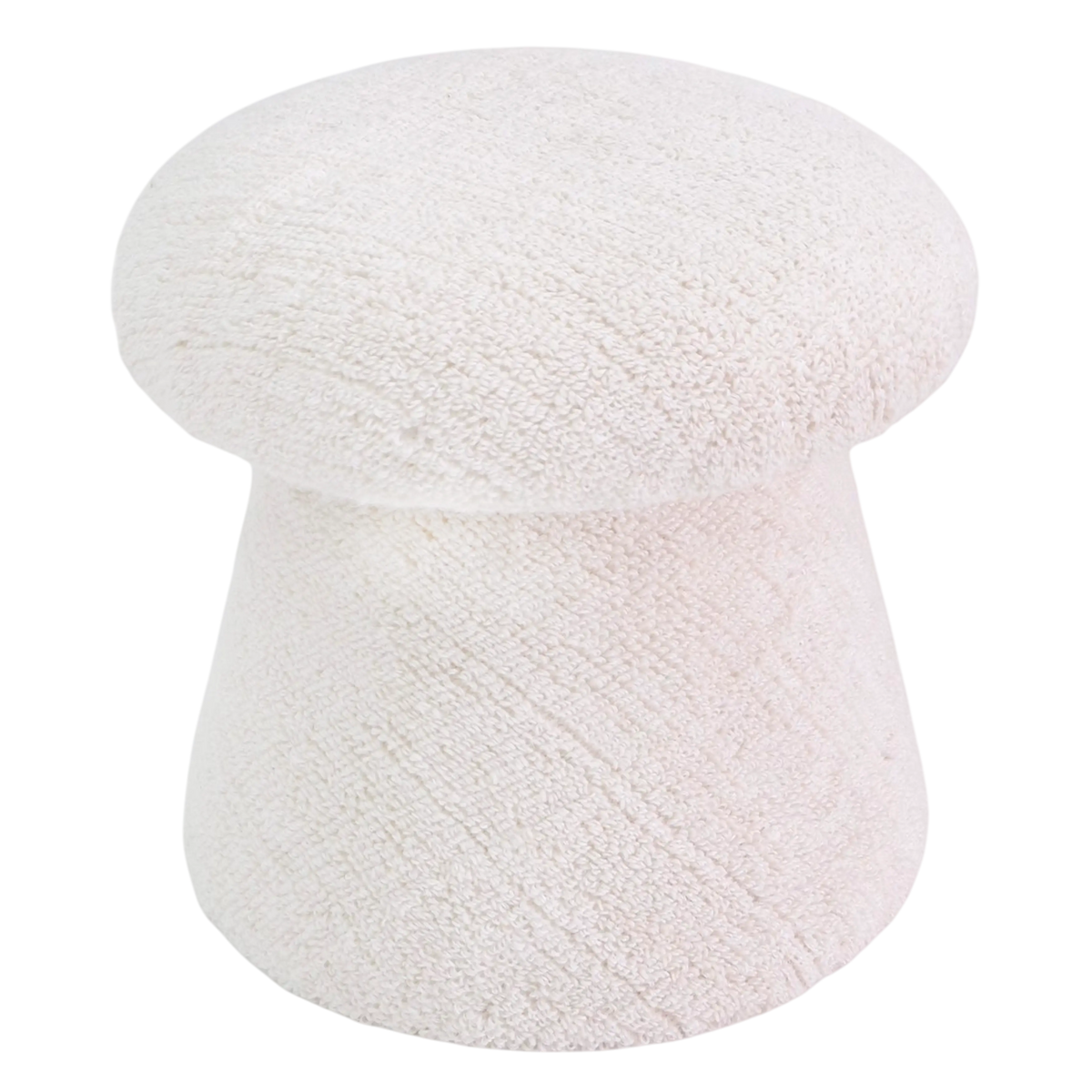 Hocker Mushroom aus Stoff – 41x41x41 cm – in Ivory & Taupe – moderner Pouf