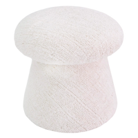 Hocker Mushroom aus Stoff – 41x41x41 cm – in Ivory & Taupe – moderner Pouf