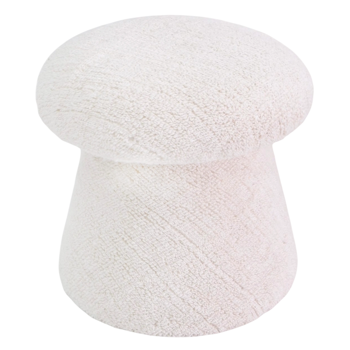 Hocker Mushroom aus Stoff – 41x41x41 cm – in Ivory & Taupe – moderner Pouf
