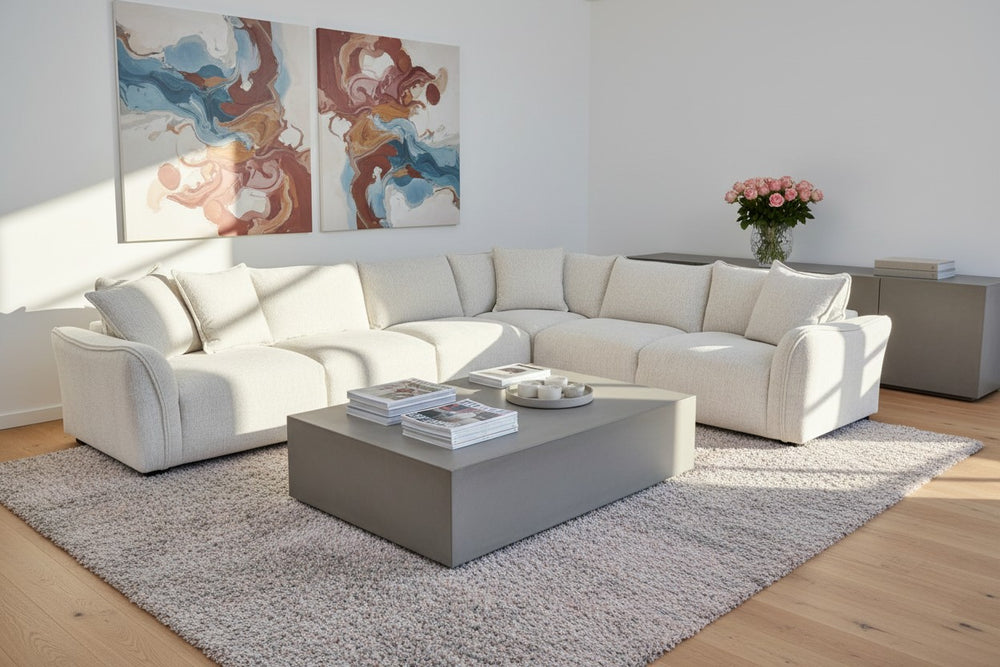 KEN Ecksofa Cremeweiß 278×278 — weiche Wohnlandschaft