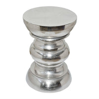 Beistelltisch aus Aluminium in Nickeloptik – silberfarben – 33x33x47 cm – modern